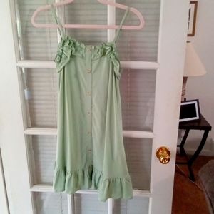 ❤️NIP Girls Sz 6-7 Apbondy Green Spaghetti Adjustable Strap Dress